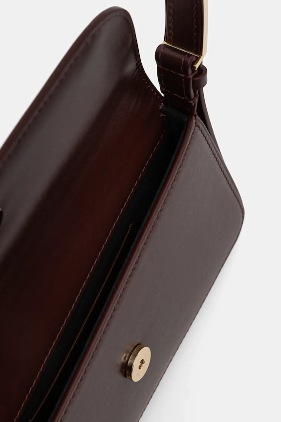 Victoria Beckham torebka skórzana B126AAC007145A bordowy
