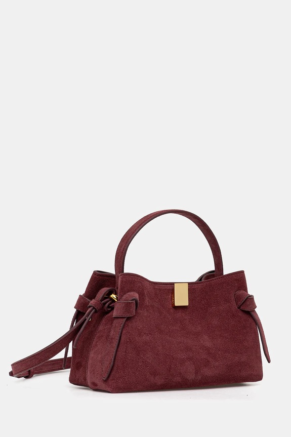 Torba od brušene kože Yuzefi GYOZA MINI UZCO.HB.MGZ.S024 bordo SS26