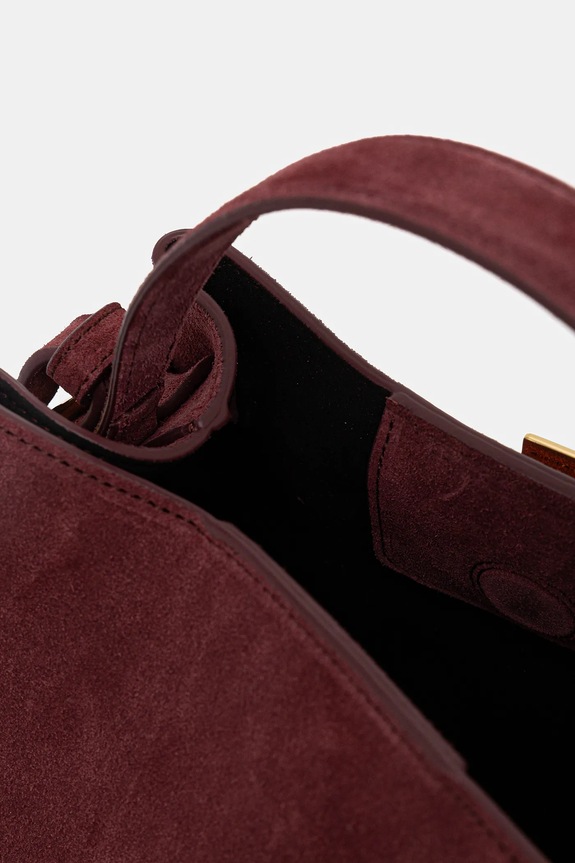 Torba od brušene kože Yuzefi GYOZA MINI UZCO.HB.MGZ.S024 bordo