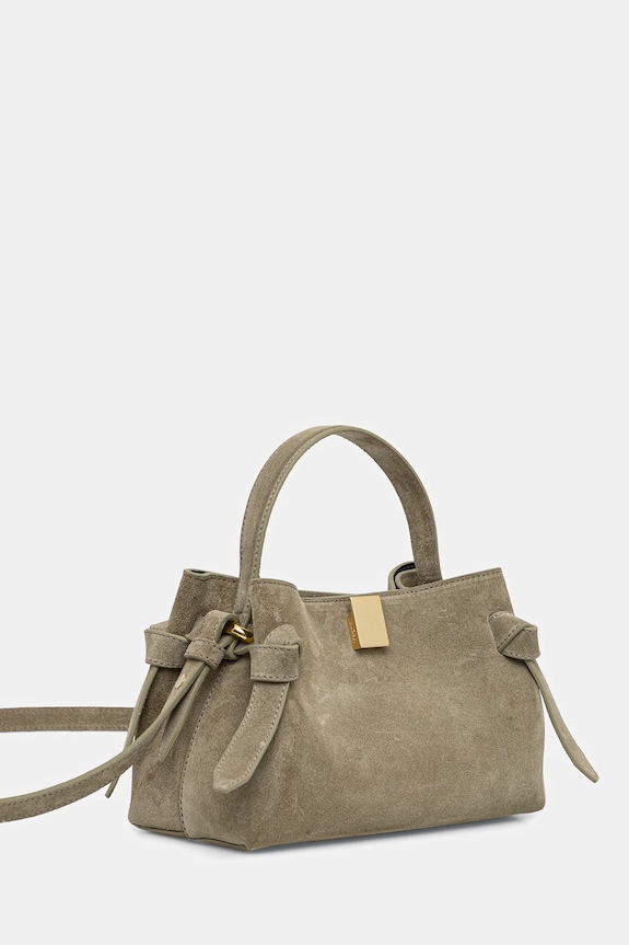 Torba od brušene kože Yuzefi GYOZA MINI UZRS26.HB.MGZ.S025 zelena SS26