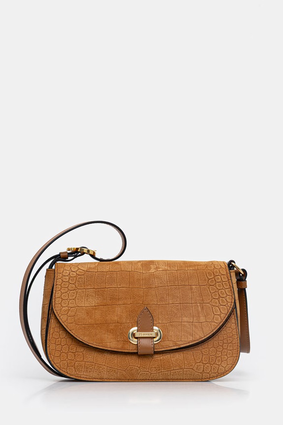 Τσάντα σουέτ Pollini δέρμα σαμουά καφέ PC4434PP1OQB1