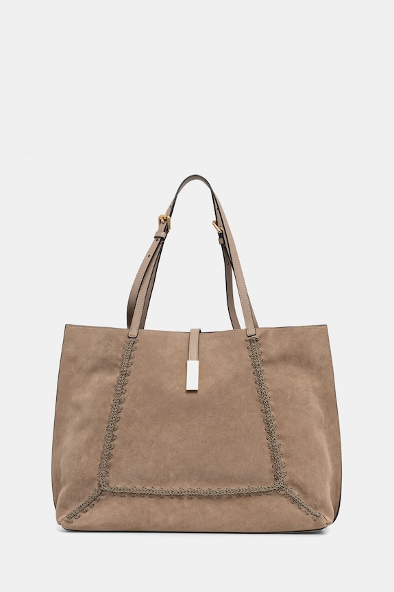 Pollini tote bag de damă din piele întoarsă verde PC4444PP1OQE1