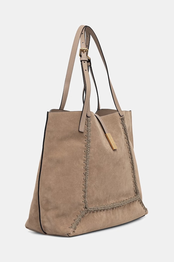 Pollini tote bag de damă din piele întoarsă PC4444PP1OQE1 verde SS26