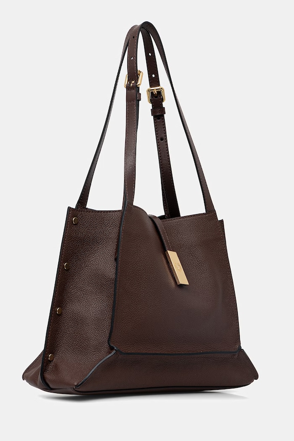 Δερμάτινη τσάντα Pollini PC4416PP1OQC1 καφέ SS26