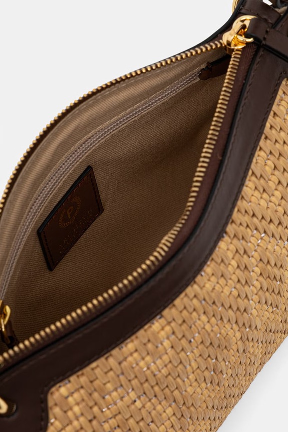 Pollini torebka crossbody damska pleciona PC4452PP0OQM1 beżowy