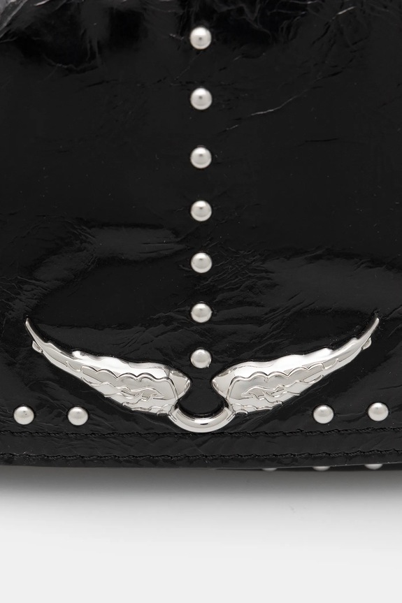 ZADIG&VOLTAIRE torebka skórzana LE ZOUZOU VINTAGE PATENT STUDS czarny LWBA04168