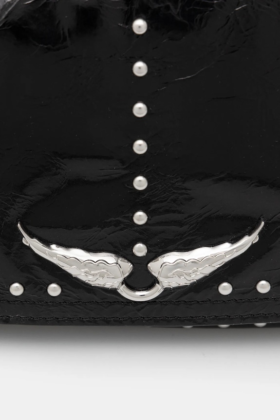 ZADIG&VOLTAIRE torebka skórzana LE ZOUZOU VINTAGE PATENT STUDS czarny LWBA04168