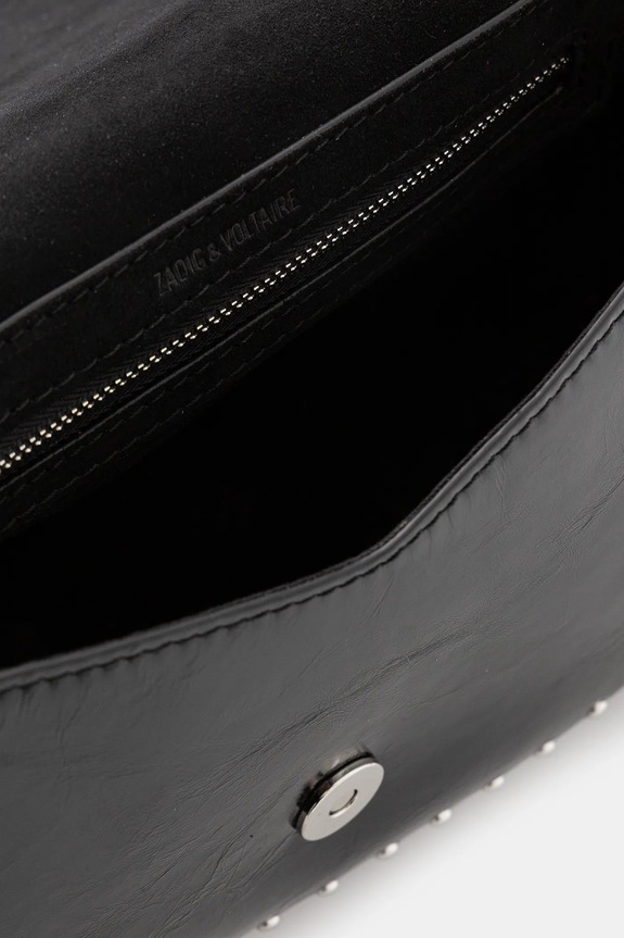 ZADIG&VOLTAIRE torebka skórzana LE ZOUZOU VINTAGE PATENT STUDS LWBA04168 czarny