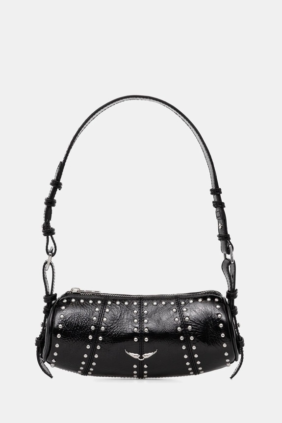 Kožená kabelka ZADIG&VOLTAIRE LE ROUDOUDOU STUDS nezmestí A4 čierna LWBA04177