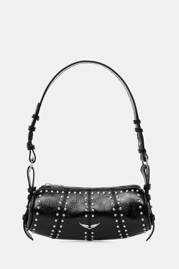 Kožená kabelka ZADIG&VOLTAIRE LE ROUDOUDOU STUDS nezmestí A4 čierna LWBA04177
