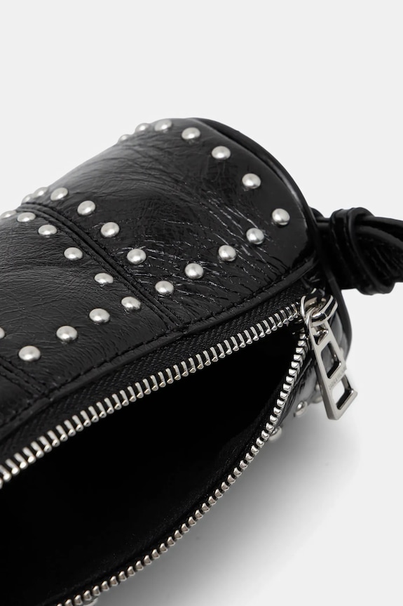 Kožená kabelka ZADIG&VOLTAIRE LE ROUDOUDOU STUDS LWBA04177 čierna