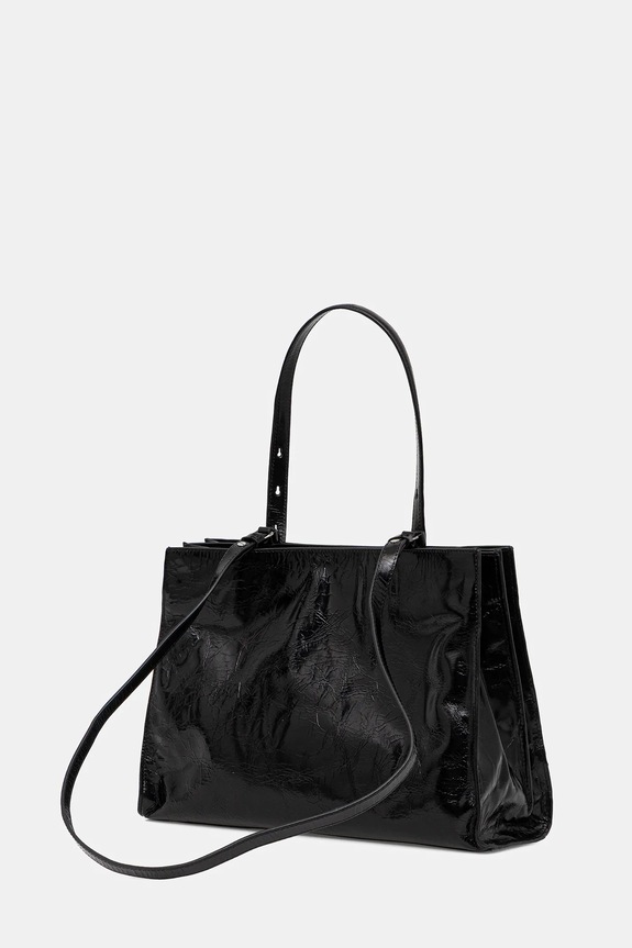 Accesorii ZADIG&VOLTAIRE geantă de piele JACK VINTAGE PATENT LWBA04323 negru