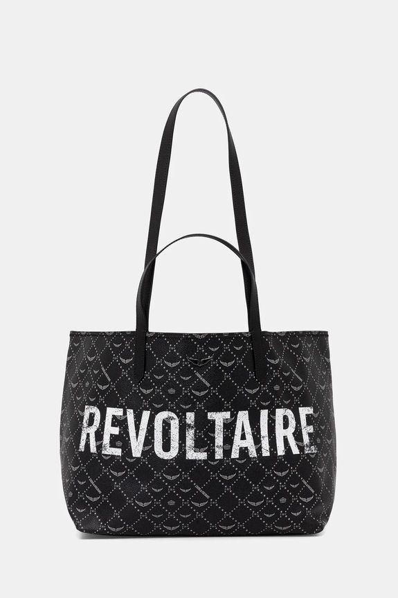 ZADIG&VOLTAIRE geantă Z SHOPPER XL REVOLTAIRE print negru LWBA04342