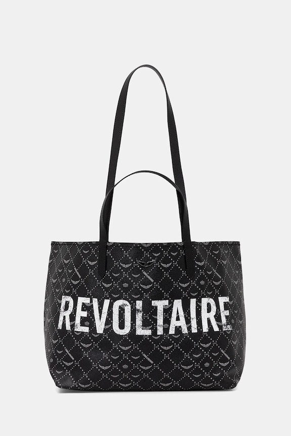 ZADIG&VOLTAIRE geantă Z SHOPPER XL REVOLTAIRE print negru LWBA04342
