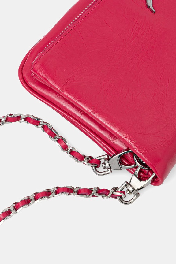 ZADIG&VOLTAIRE geantă de piele ROCK VINTAGE PATENT roz LWBA04212