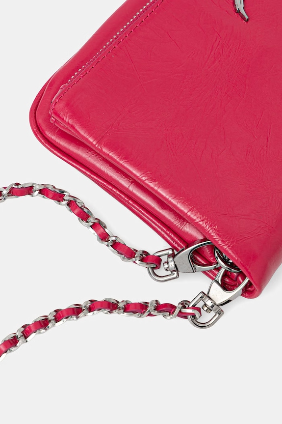 ZADIG&VOLTAIRE geantă de piele ROCK VINTAGE PATENT roz LWBA04212