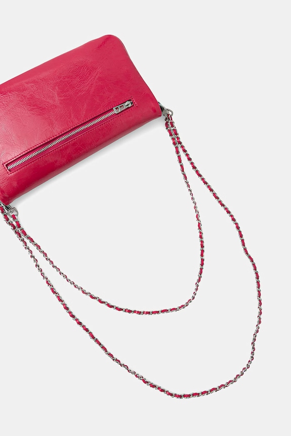ZADIG&VOLTAIRE geantă de piele ROCK VINTAGE PATENT LWBA04212 roz