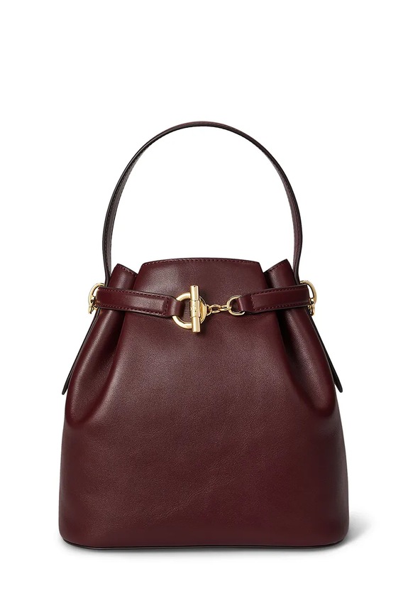 Lauren Ralph Lauren poșetă de piele uni burgundia 431982787