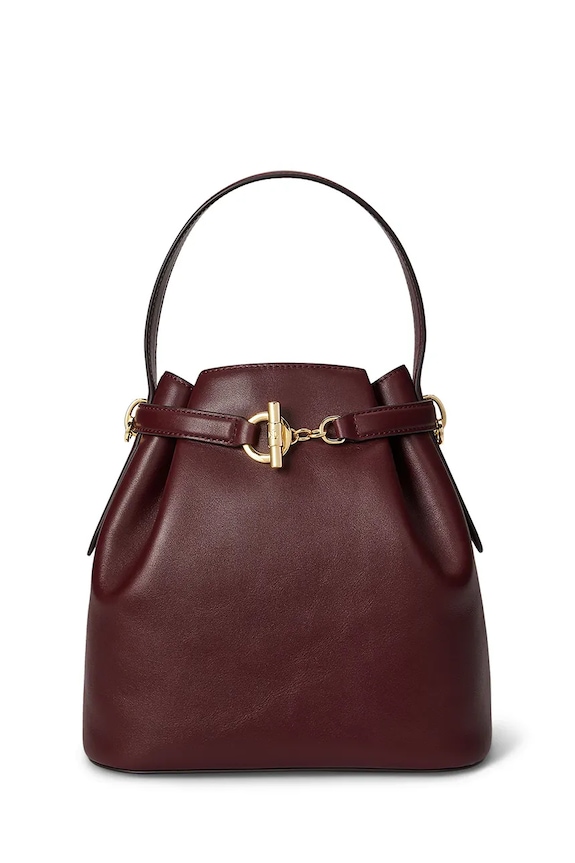 Lauren Ralph Lauren poșetă de piele uni burgundia 431982787