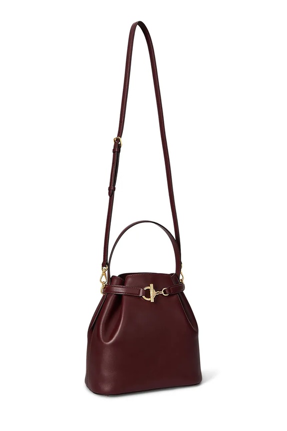 Accesorii Lauren Ralph Lauren poșetă de piele 431982787 burgundia