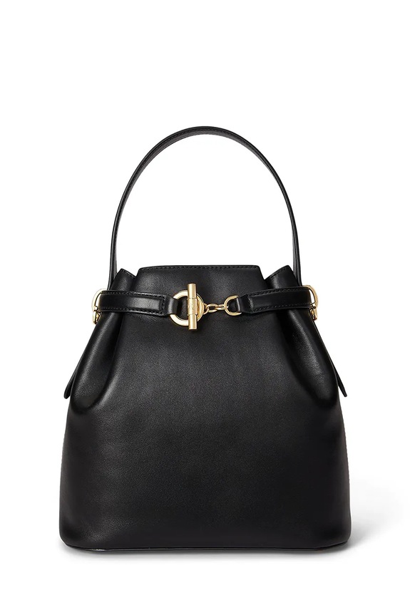 Lauren Ralph Lauren poșetă de piele uni negru 431982787
