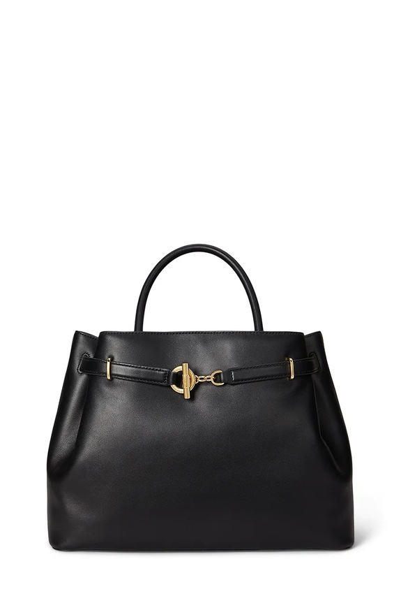 Lauren Ralph Lauren poșetă de piele uni negru 431P03417