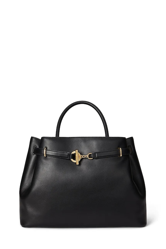 Lauren Ralph Lauren poșetă de piele uni negru 431P03417