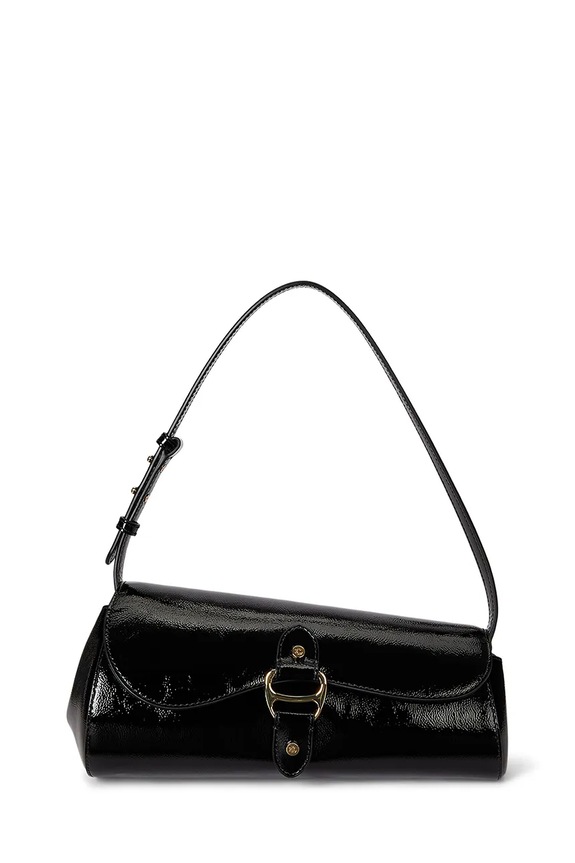 Kožená kabelka Lauren Ralph Lauren nezmestí A4 čierna 431P04068