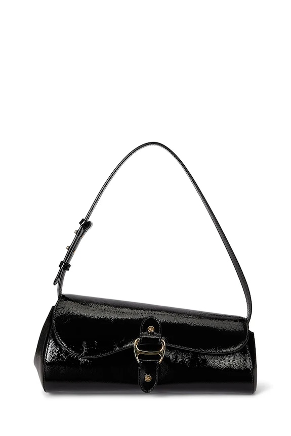 Kožená kabelka Lauren Ralph Lauren nezmestí A4 čierna 431P04068