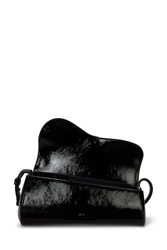 Kožená kabelka Lauren Ralph Lauren čierna 431P04068