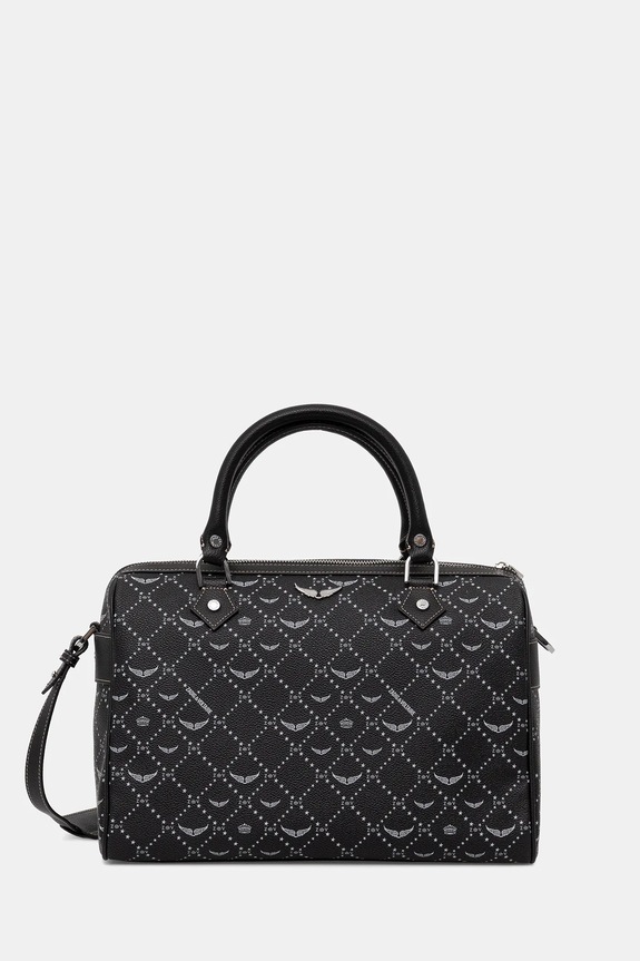 Kabelka ZADIG&VOLTAIRE SUNNY VIBE MEDIUM MONOGRAM imitácia kože čierna LWBA04166
