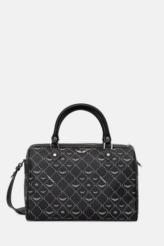 Kabelka ZADIG&VOLTAIRE SUNNY VIBE MEDIUM MONOGRAM imitácia kože čierna LWBA04166