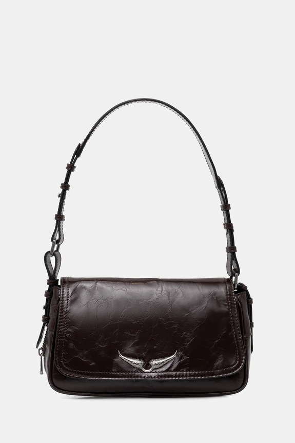 ZADIG&VOLTAIRE torebka skórzana LE ZOUZOU VINTAGE PATENT bez paska brązowy LWBA04169