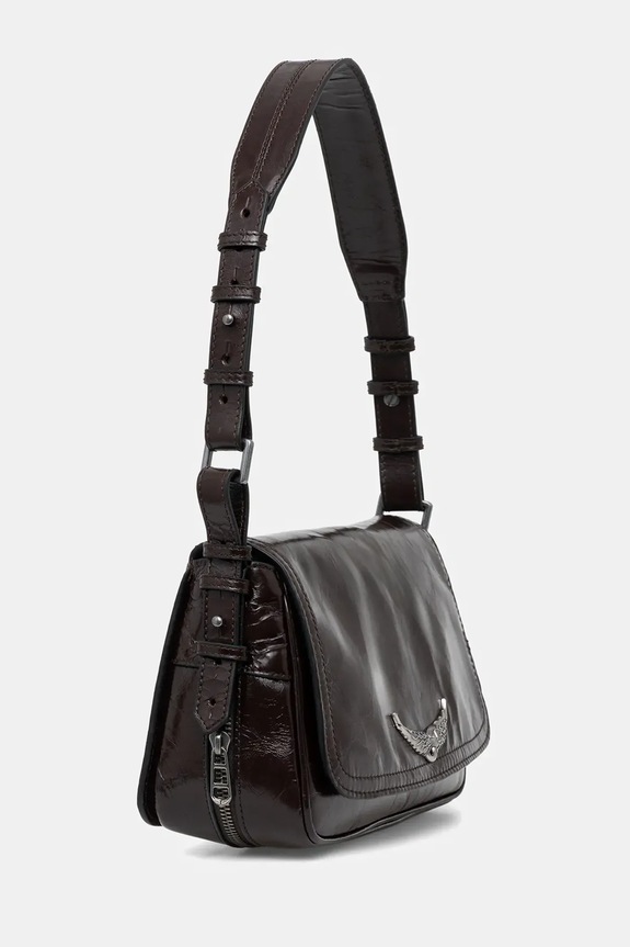 ZADIG&VOLTAIRE torebka skórzana LE ZOUZOU VINTAGE PATENT LWBA04169 brązowy SS26