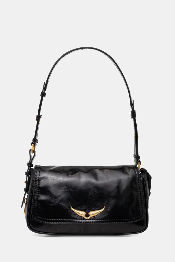 ZADIG&VOLTAIRE torebka skórzana LE ZOUZOU VINTAGE PATENT bez paska czarny LWBA04169
