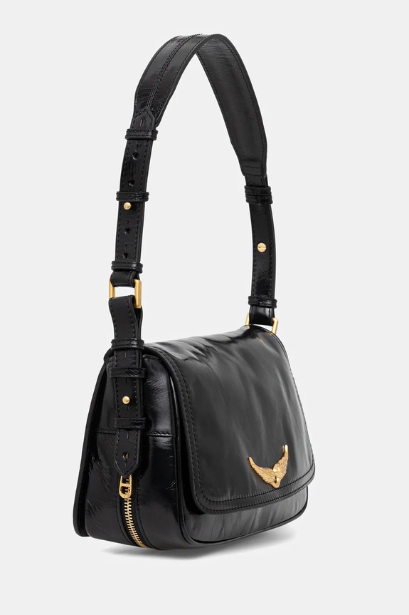 ZADIG&VOLTAIRE torebka skórzana LE ZOUZOU VINTAGE PATENT LWBA04169 czarny SS26