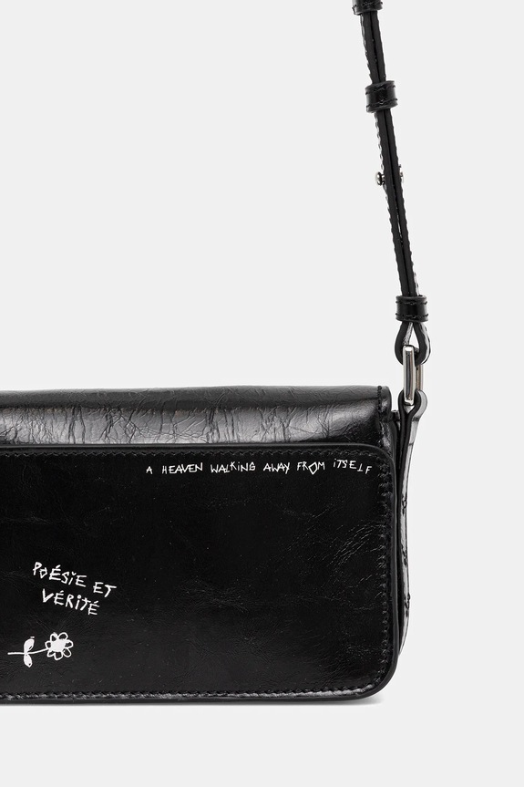 Doplnky Kožená kabelka ZADIG&VOLTAIRE LE ZAZI VINTAGE GRAFFITI LWBA04188 čierna