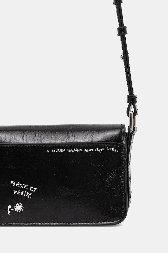 Doplnky Kožená kabelka ZADIG&VOLTAIRE LE ZAZI VINTAGE GRAFFITI LWBA04188 čierna