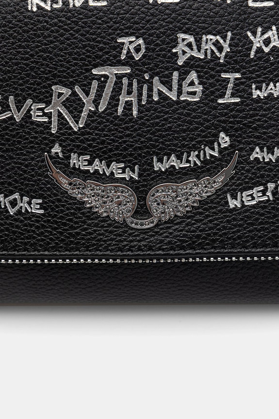 ZADIG&VOLTAIRE geantă de piele ROCKY II GRAFFITI negru LWBA04195