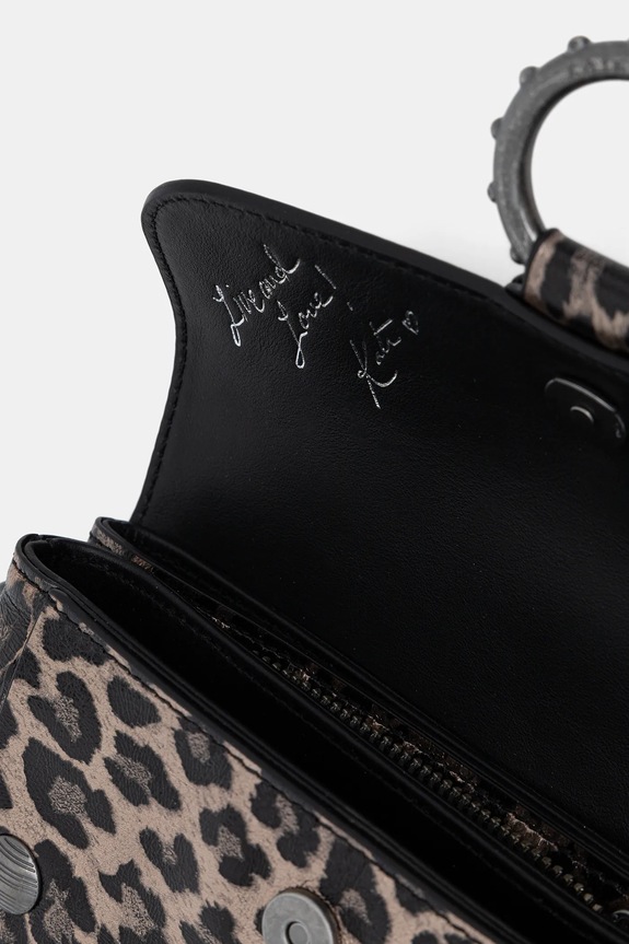 Kožená kabelka ZADIG&VOLTAIRE KATE WALLET METAL LEO čierna LWBA04185
