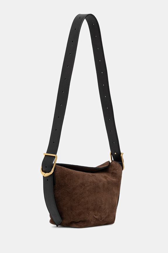 ZADIG&VOLTAIRE torebka zamszowa BABY JANE SUEDE LWBA04199 brązowy SS26