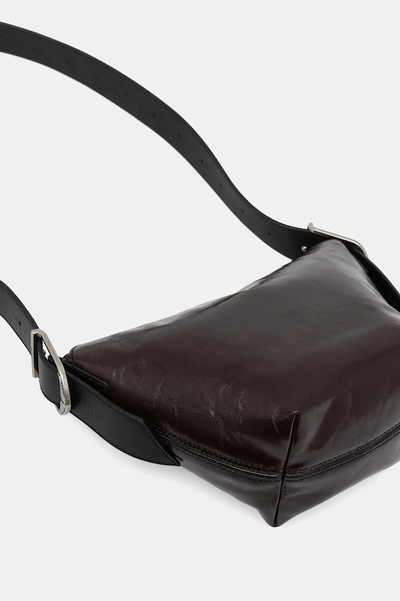 Accesorii ZADIG&VOLTAIRE geantă de piele BABY JANE VINTAGE PATENT LWBA04182 maro