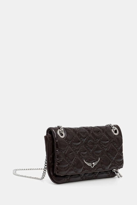 ZADIG&VOLTAIRE borsa a mano in pelle ROCK II VINTAGE MONOGRAM LWBA04189 marrone SS26