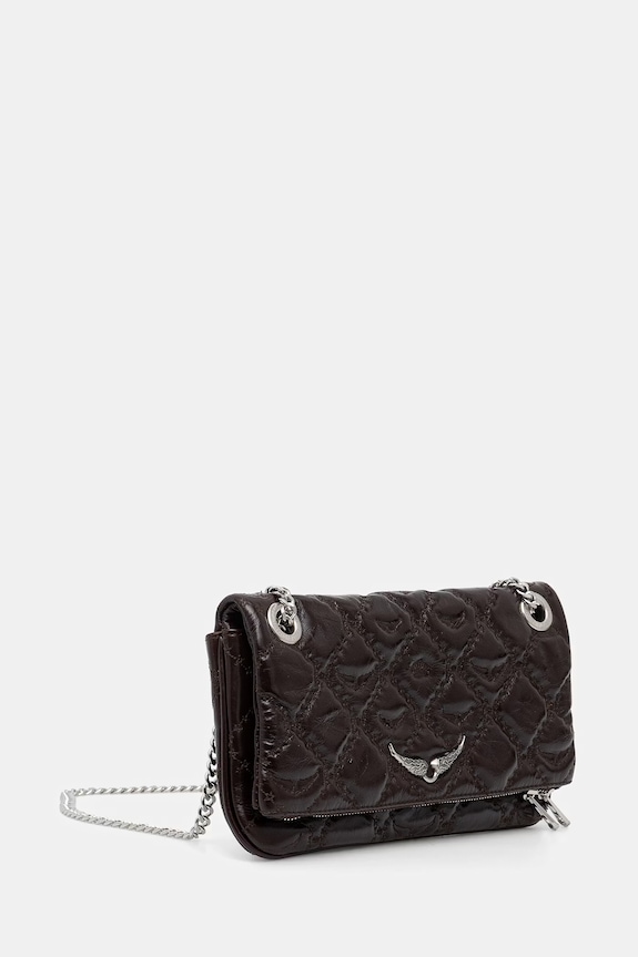 ZADIG&VOLTAIRE borsa a mano in pelle ROCK II VINTAGE MONOGRAM LWBA04189 marrone SS26