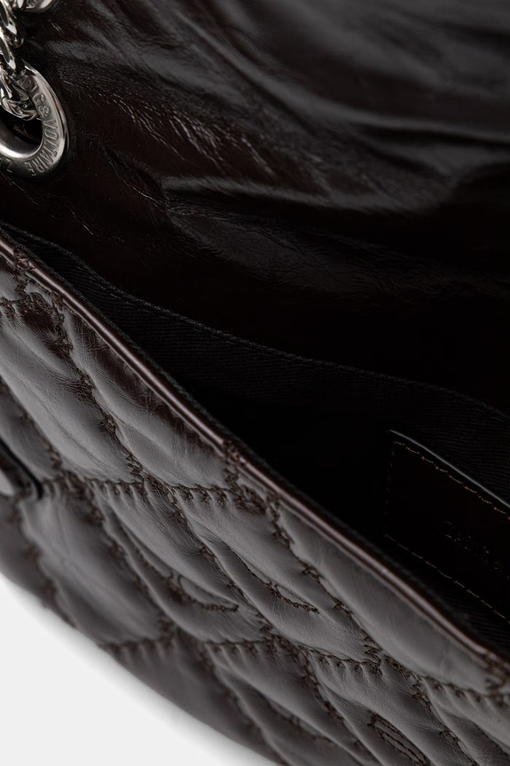 ZADIG&VOLTAIRE borsa a mano in pelle ROCK II VINTAGE MONOGRAM LWBA04189 marrone