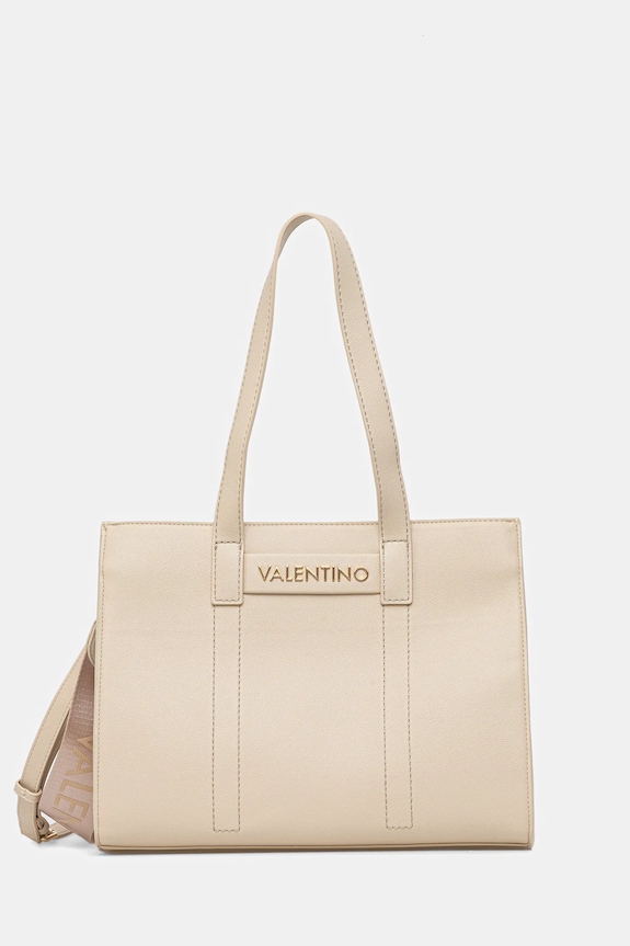 Torba Valentino Bags AURY RE imitacija zrnate kože bež VBS9OB01