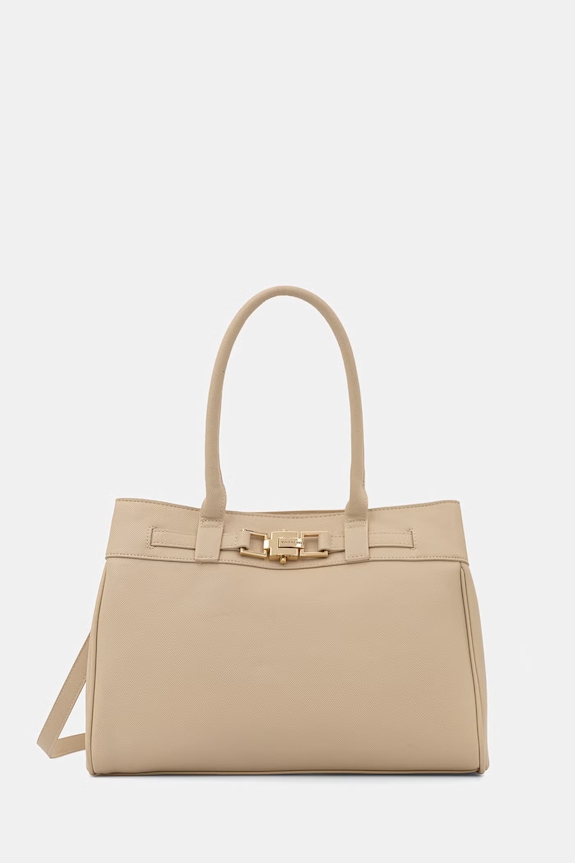Valentino Bags torebka shopper damska z imitacji skóry mieści A4 beżowy VBS9QB01