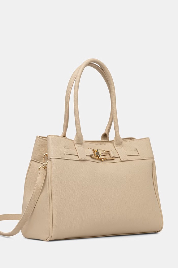 Valentino Bags torebka shopper damska z imitacji skóry VBS9QB01 beżowy SS26
