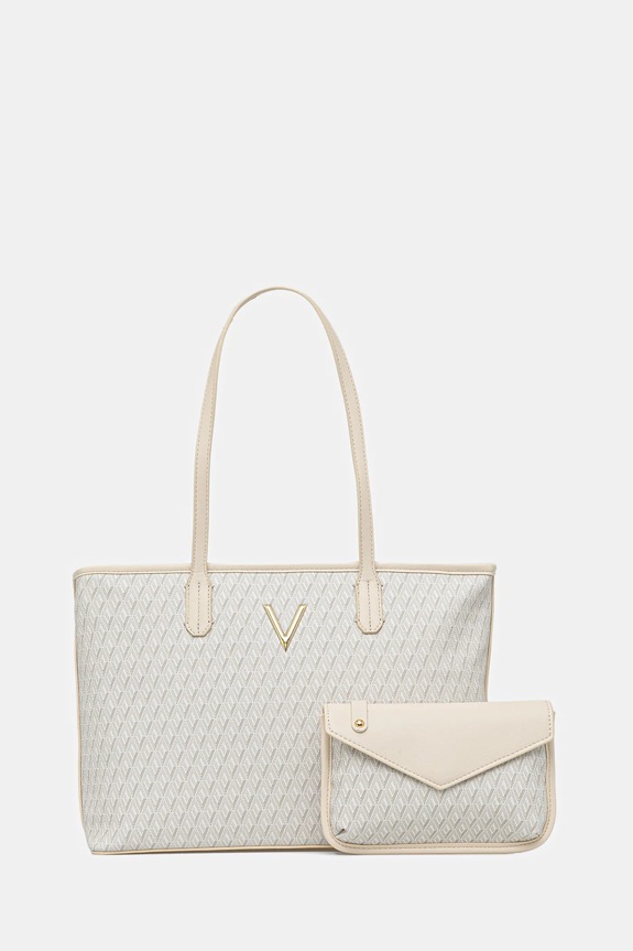 Τσάντα Valentino Bags QUEEN RE απομίμηση λείου δέρματος μπεζ VBS9OX01