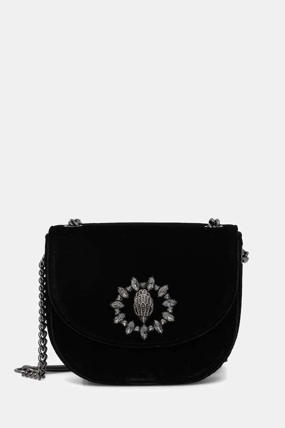 Kurt Geiger London torebka welurowa Chelsea tekstylny czarny 5365200789